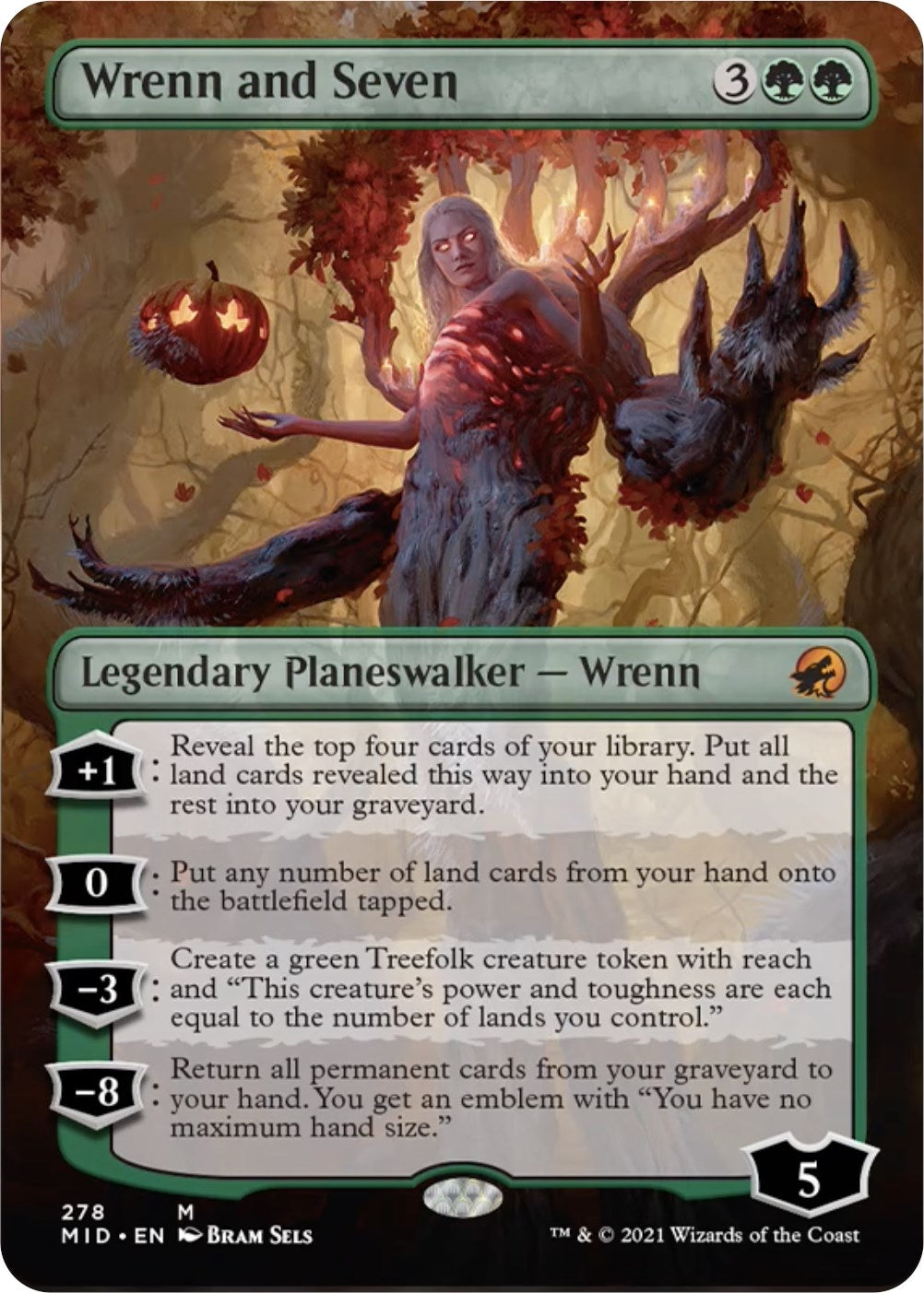 Wrenn and Seven (Borderless) (278) [MID] - MTG Single