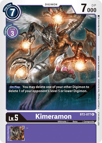 Kimeramon - BT2-077 (Battle of Omni Pre-Release) (2077) [BT01-03] - Digimon Card Game Single
