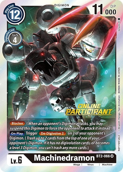 Machinedramon - BT2-066 (2021 Championship Online Regional) [Online Participant] (2066) [BT01-03] - Digimon Card Game
