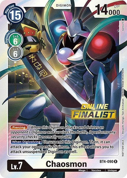 Chaosmon - BT4-090 (2021 Championship Online Regional) [Online Finalist] (4090) [BT04] - Digimon Card Game Single