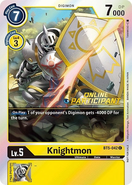 Knightmon - BT5-042 (2021 Championship Online Regional) [Online Participant] (5042) [BT05] - Digimon Card Game Single