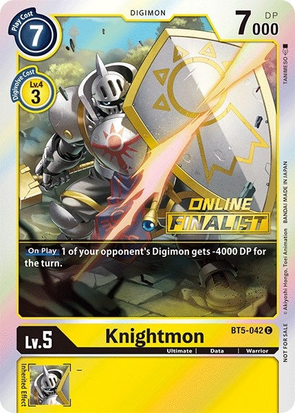 Knightmon - BT5-042 (2021 Championship Online Regional) [Online Finalist] (5042) [BT05] - Digimon Card Game Single