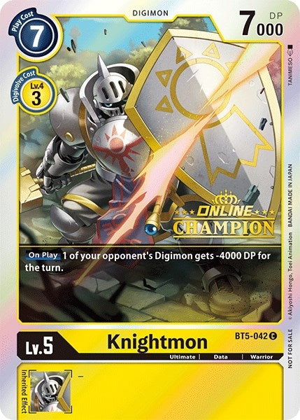 Knightmon - BT5-042 (2021 Championship Online Regional) [Online Champion] (5042) [BT05] - Digimon Card Game Single