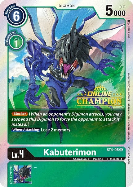 Kabuterimon - ST4-08 (2021 Championship Online Regional) [Online Champion] (408) [ST-4] - Digimon Card Game Single