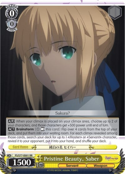 Pristine Beauty Saber (77001) [FS/S77] - Weiss Schwarz Single