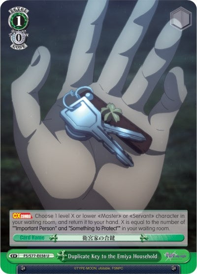 Duplicate Key to the Emiya Household (77038) [FS/S77] - Weiss Schwarz Single