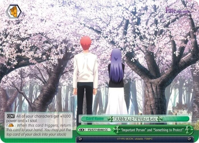 ’Important Person’ and ’Something to Protect’ (77040) [FS/S77] - Weiss Schwarz Single