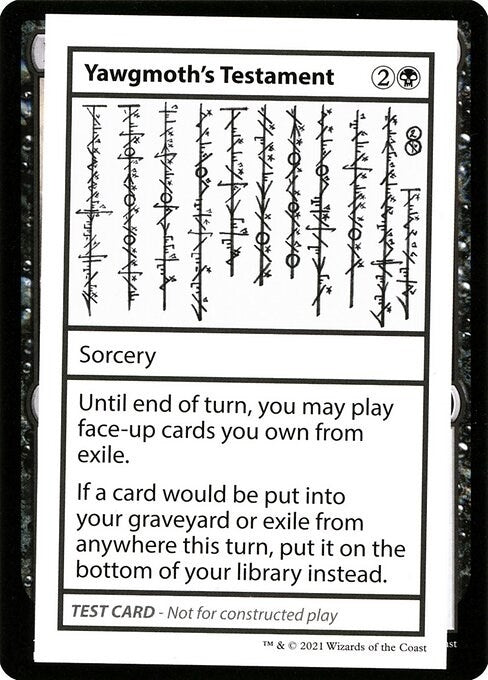 Yawgmoth’s Testament (No PW Symbol) [CMB1] - MTG Single