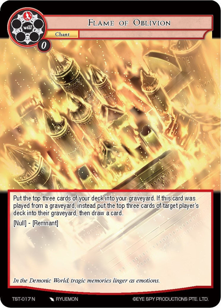Flame of Oblivion (17) [TST] - Force of Will Single