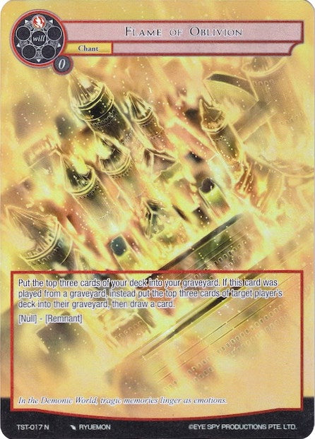 Flame of Oblivion (Full Art) (17) [TST] - Force of Will Single