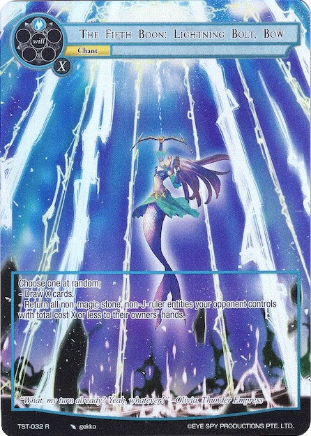 The Fifth Boon: Lightning Bolt Bow (Full Art) (32) [TST] - Force of Will Single