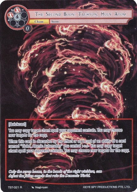 The Second Boon: Tachyon Holy Atom (Full Art) (21) [TST] - Force of Will Single
