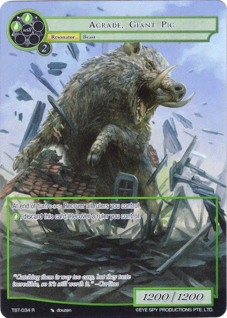 Agrade Giant Pig (Full Art) (34) [TST] - Force of Will Single