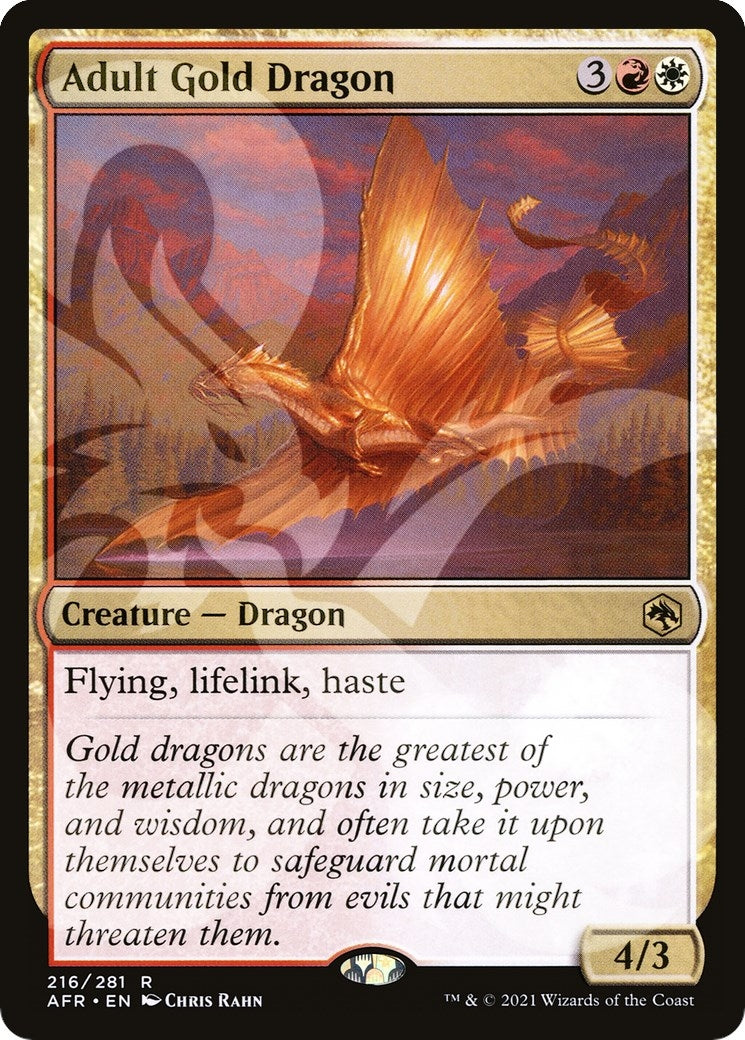 Adult Gold Dragon (216) [AFR&] - MTG Single