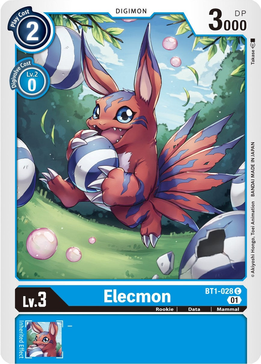 Elecmon - BT1-028 (Alternate Art) (1028) [ST-8] - Digimon Card Game Single