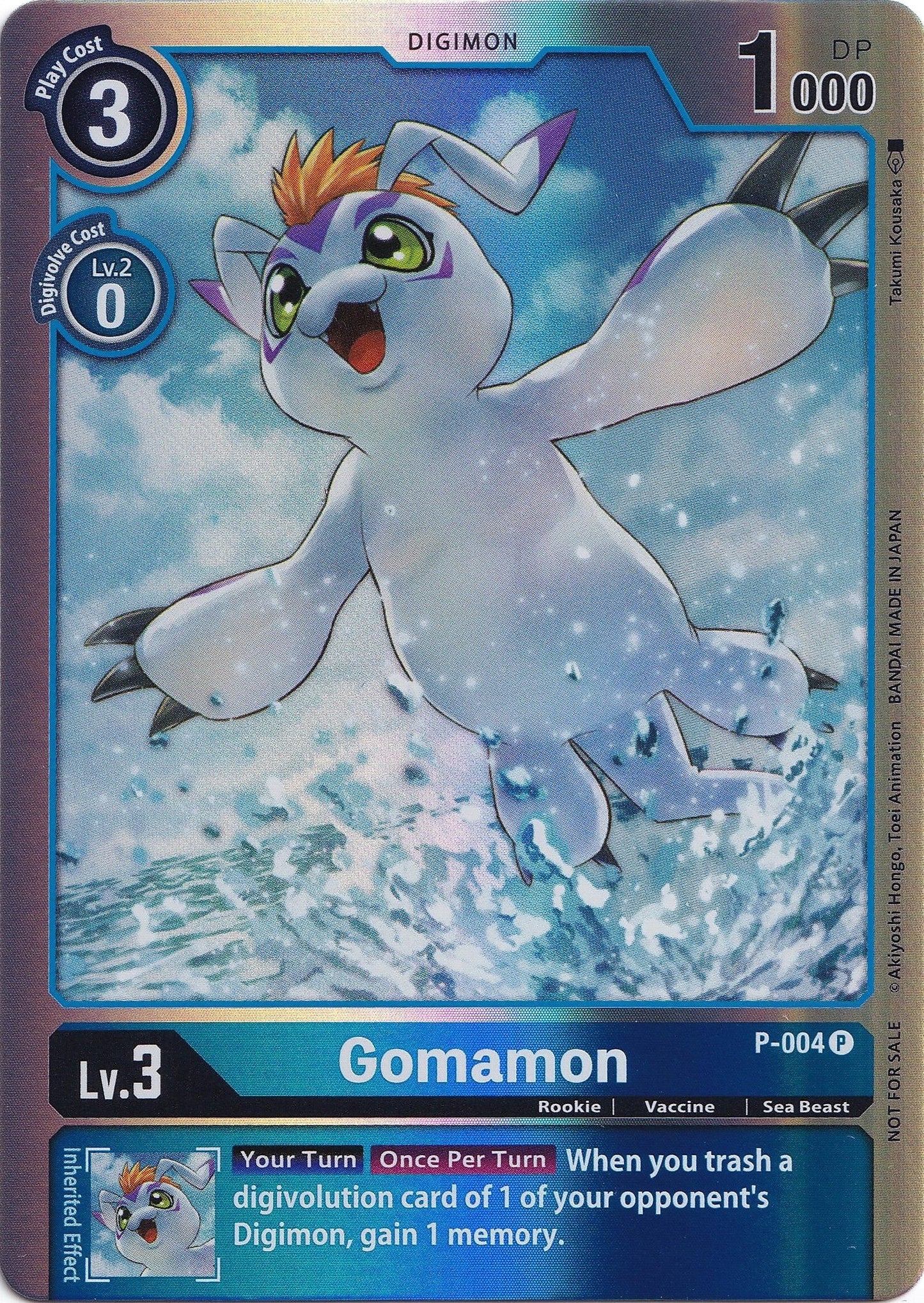 Gomamon - P-004 (Rainbow Foil) (4) [D-PR] - Digimon Card Game Single