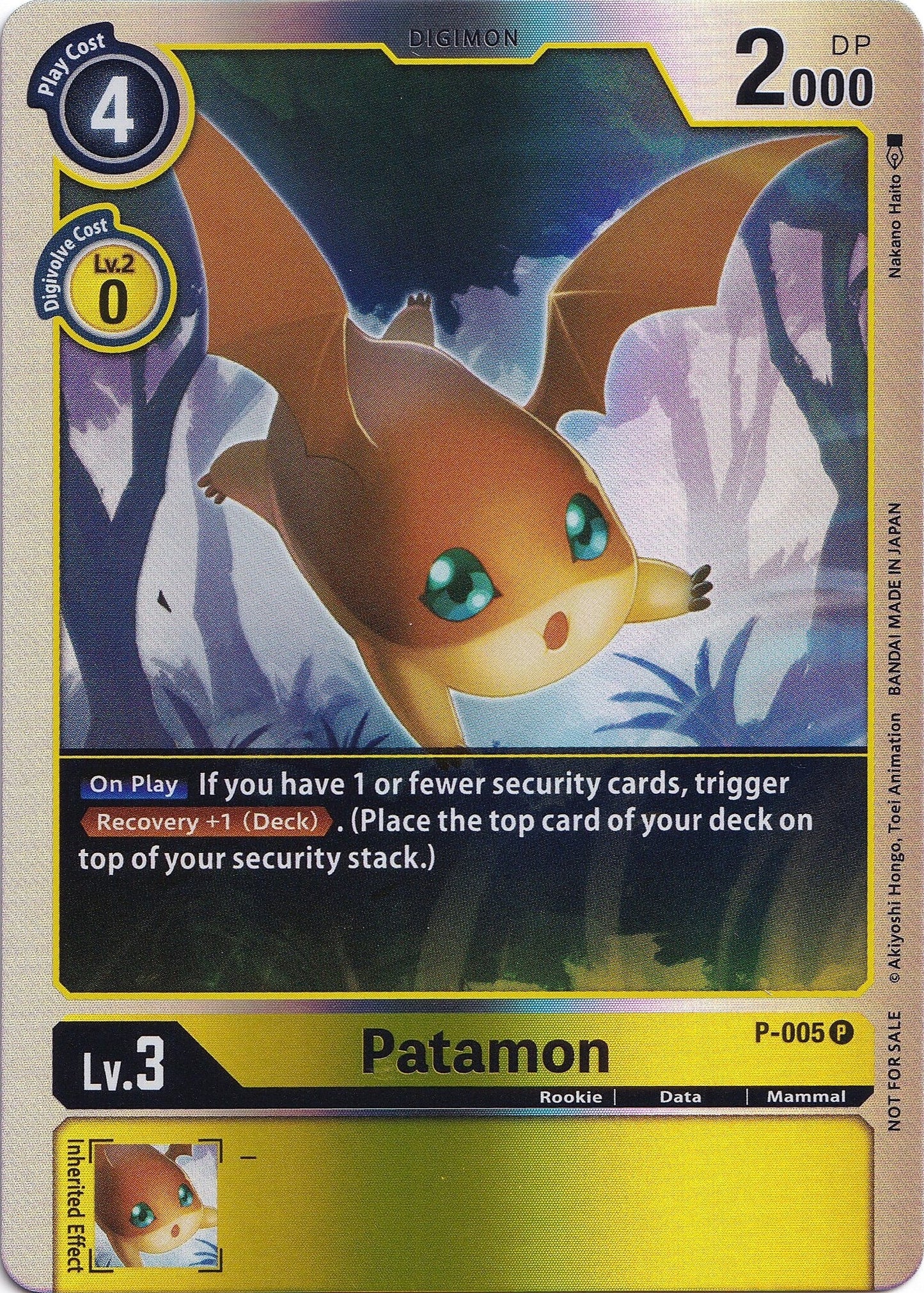 Patamon - P-005 (Rainbow Foil) (5) [D-PR] - Digimon Card Game Single