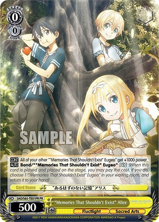 ’Memories That Shouldn’t Exist’ Alice (Alternate Art Promo) (6501) [SAO/S65] - Weiss Schwarz Single