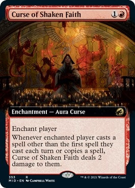 Curse of Shaken Faith (Extended Art) (353) [MID] - MTG Single