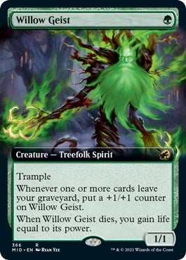 Willow Geist (Extended Art) (366) [MID] - MTG Single