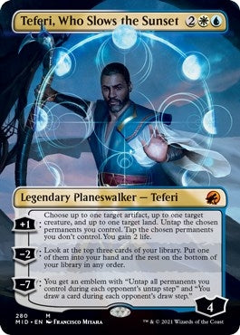 Teferi Who Slows the Sunset (Borderless) (280) [MID] - MTG Single
