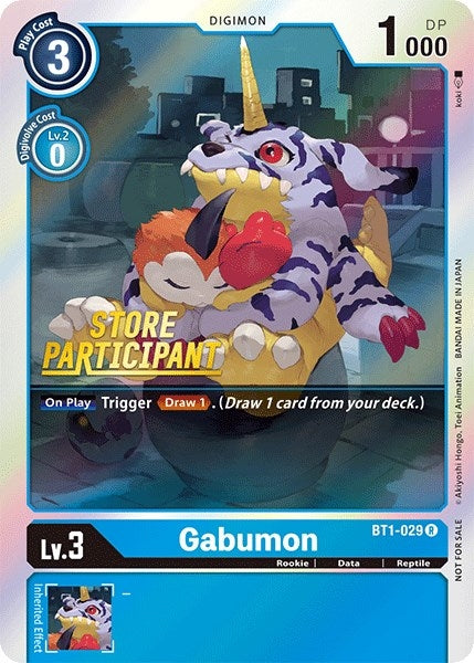 Gabumon - BT1-029 (Store Participant) (1029) [BT01-03] - Digimon Card Game Single