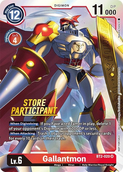 Gallantmon - BT2-020 (Store Participant) (2020) [BT01-03] - Digimon Card Game Single