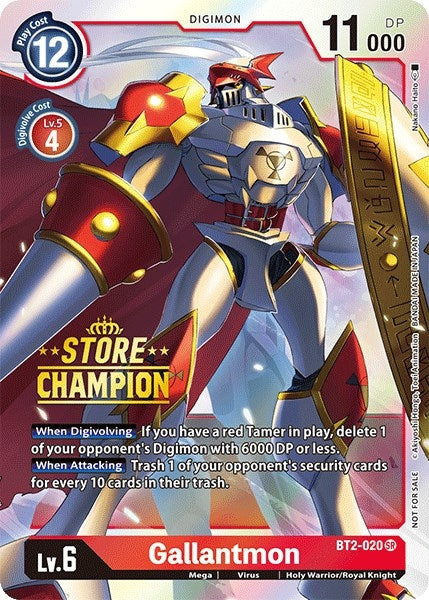 Gallantmon - BT2-020 (Store Champion) (2020) [BT01-03] - Digimon Card Game Single