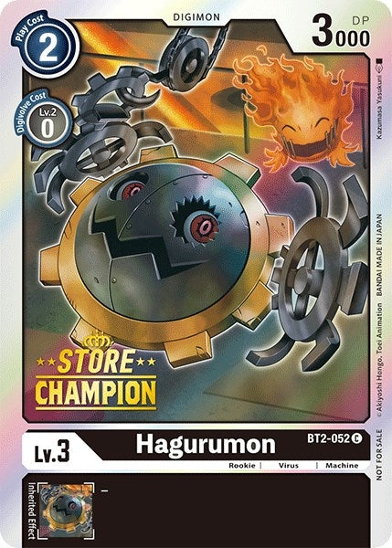 Hagurumon - BT2-052 (Store Champion) (2052) [BT01-03] - Digimon Card Game Single