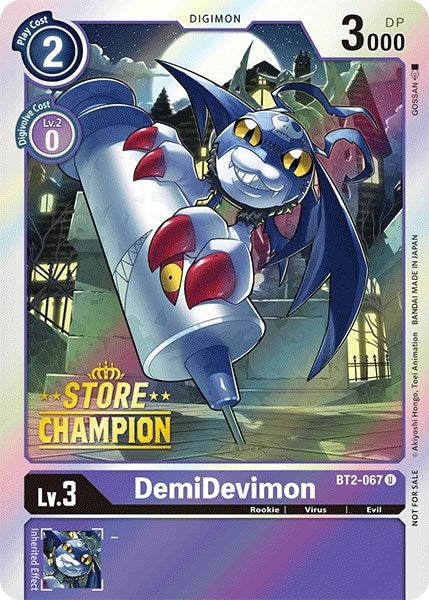 DemiDevimon - BT2-067 (Store Champion) (2067) [BT01-03] - Digimon Card Game Single