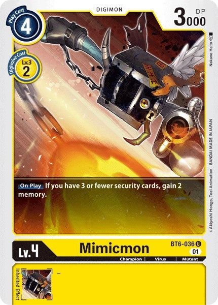 Mimicmon (6036) [BT06] - Digimon Card Game Single