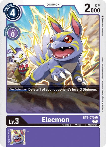 Elecmon (6070) [BT06] - Digimon Card Game Single