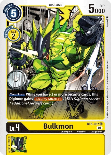 Bulkmon (6037) [BT06] - Digimon Card Game Single