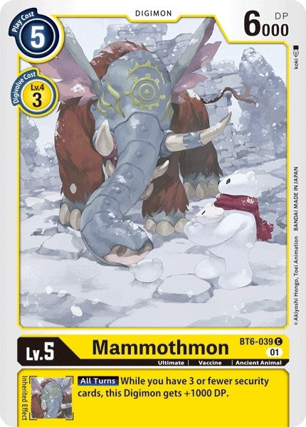 Mammothmon (6039) [BT06] - Digimon Card Game Single