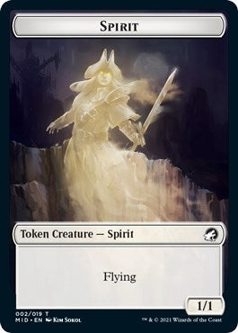 Spirit (002) // Spider (011) Double-sided Token (0) [MID] - MTG Single