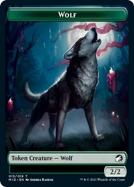 Wolf (013) // Devil (006) Double-sided Token (0) [MID] - MTG Single