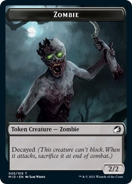 Zombie (005) // Bird (003) Double-sided Token (0) [MID] - MTG Single