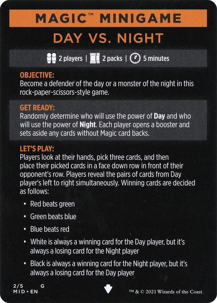 Magic Minigame: Day Vs. Night (2) [MID] - MTG Single
