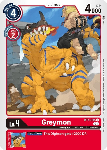 Greymon - BT1-015 (Tamer Party Vol. 3 Promo) (1015) [BT01-03] - Digimon Card Game Single