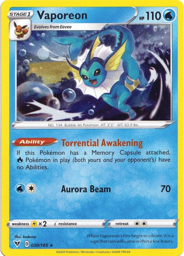 Image for Vaporeon - 030/185 (Cosmos Holo) (030/185) (Miscellaneous Cards & Products) - Pokemon