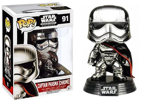 Star Wars: Captain Phasma (Chrome) (Bobble-Head) (Star Wars Smuggler’s Bounty Exclusive) (91) [POP!] - Funko Sealed