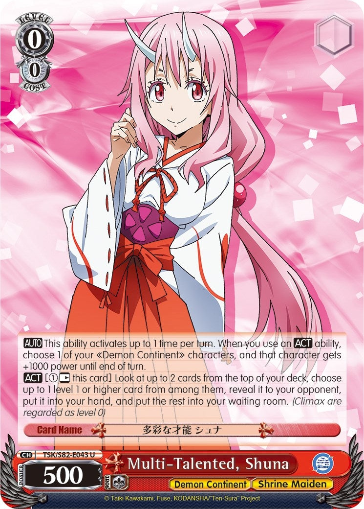 Multi-Talented Shuna (82043) [TSK/S82] - Weiss Schwarz Single