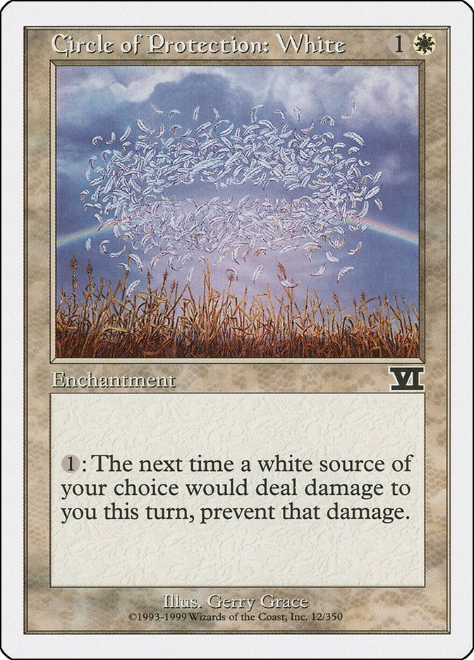 Circle of Protection: White (12) [6ED] - MTG Single