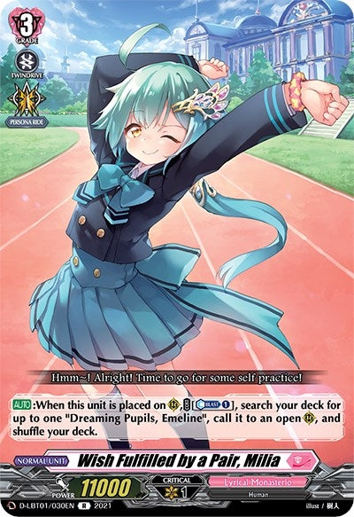 Wish Fulfilled by a Pair Milia (1030) [D-LBT01] - Cardfight Vanguard Single
