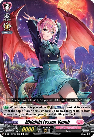 Midnight Lesson Vannh (1064) [D-LBT01] - Cardfight Vanguard Single
