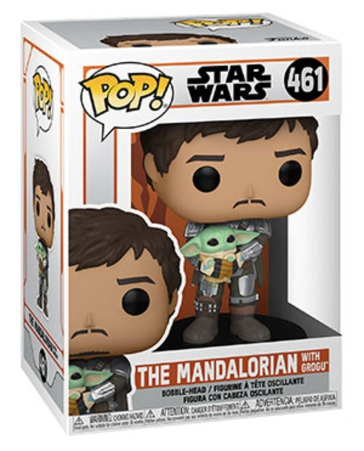 Star Wars The Mandalorian: The Mandalorian with Grogu (Bobble-Head) (461) [POP!] - Funko Sealed