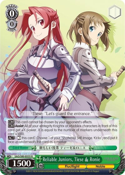 Reliable Juniors Tiese & Ronie (80035) [SAO/S80] - Weiss Schwarz Single