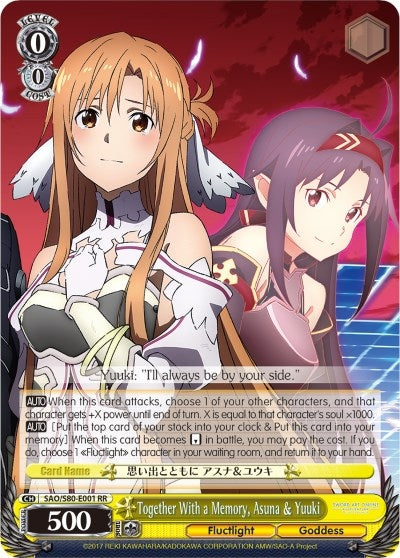 Together With a Memory Asuna & Yuuki (80001) [SAO/S80] - Weiss Schwarz Single