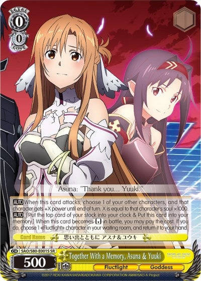 Together With a Memory Asuna & Yuuki (SR) (80001) [SAO/S80] - Weiss Schwarz Single