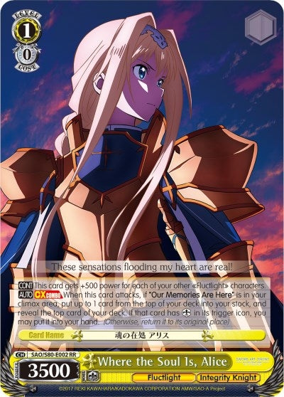 Where the Soul Is Alice (80002) [SAO/S80] - Weiss Schwarz Single